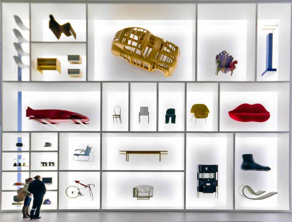 Industrial design wall at the Pinakothek der Moderne, Munich
