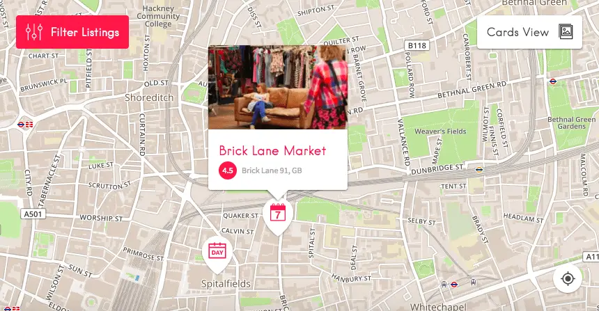 Brick Lane - Flea Market Map