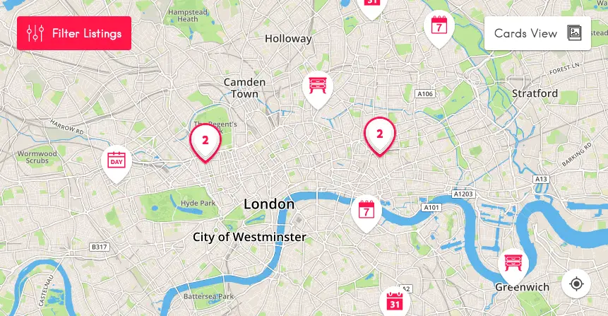 London Flea Market Map London Flea Market Map