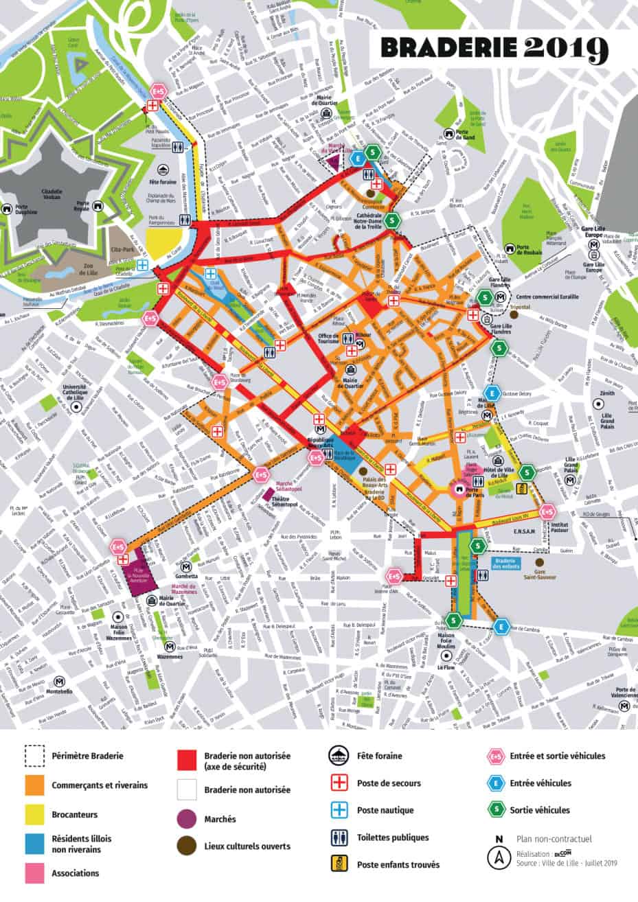 Plan Braderie de Lille 2019 Map