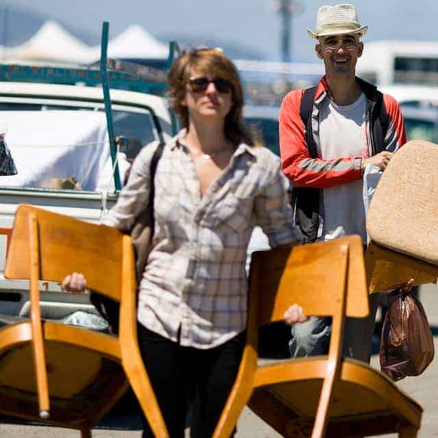 Find chairs at Alameda flea market - Alameda Point Antiques Fair, San Francisco Bay Area
