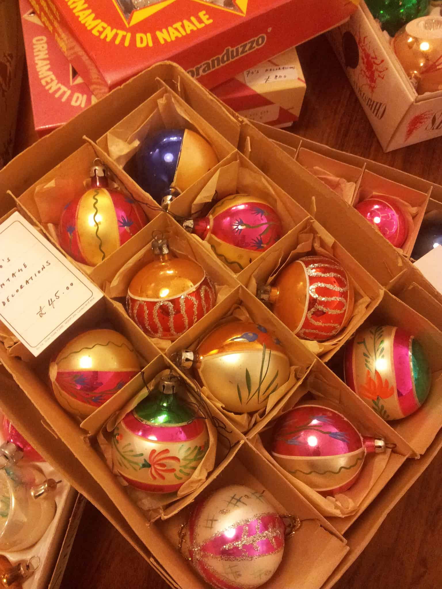 Katy Stoddard Vintage glass Christmas baubles