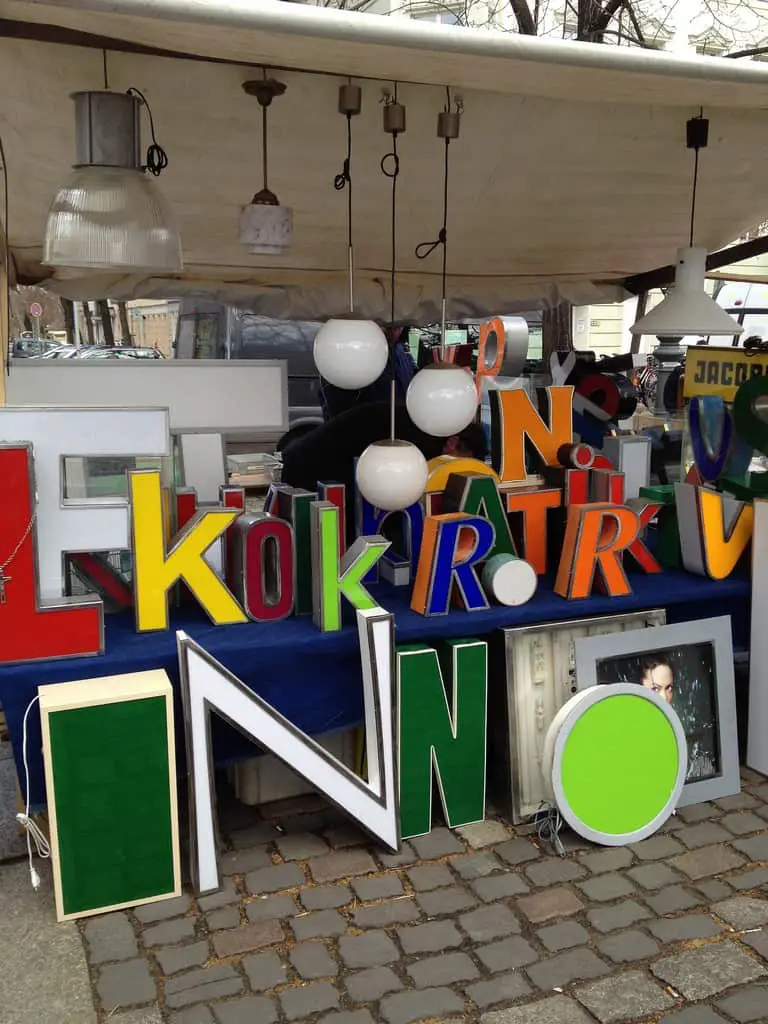  Karen Mardahl I need to buy more vowels Arkonaplatz flea market.