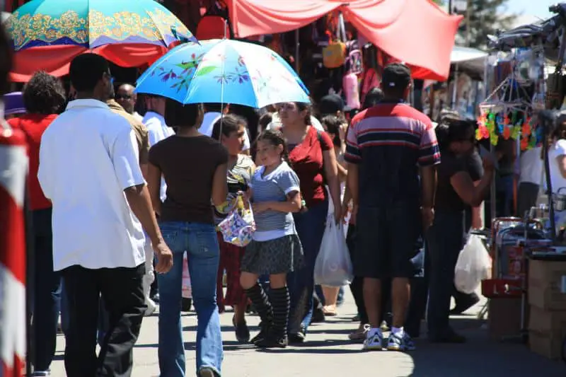 Visitors at San Jose Flea Market, California