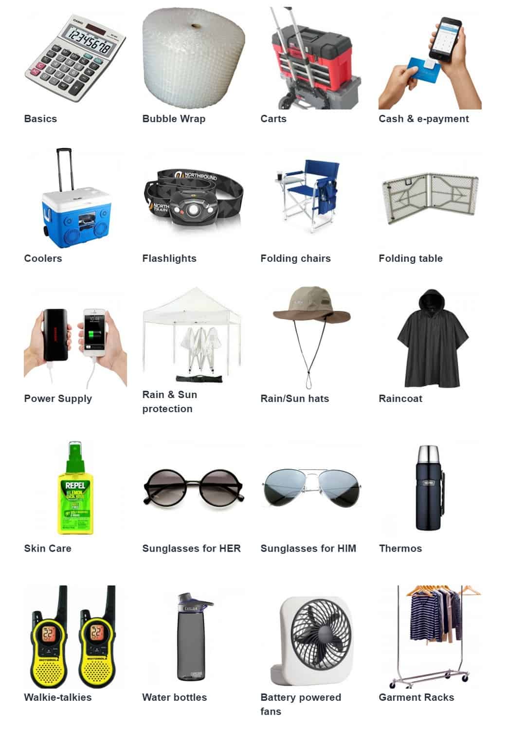 flea market gear for vendors