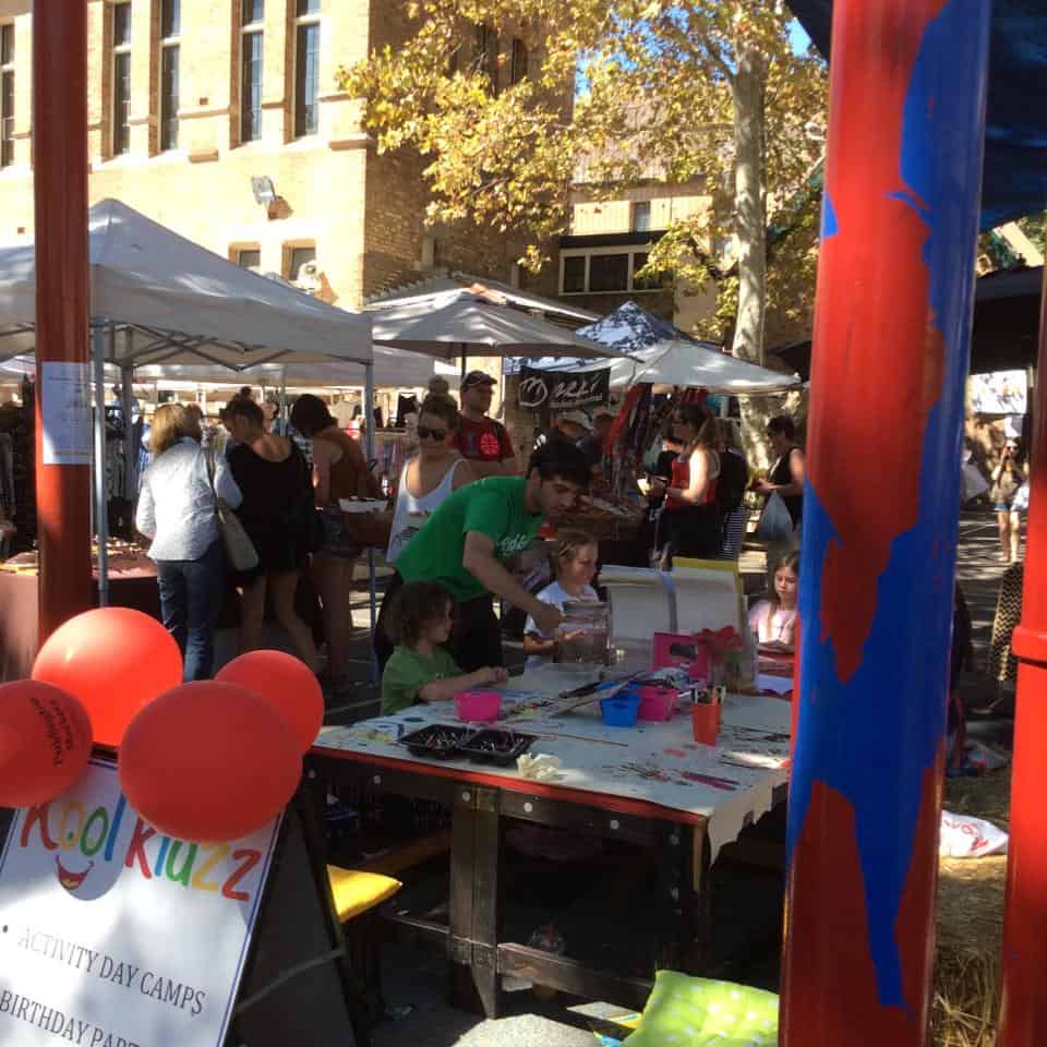 Paddington Market Sydney designer fashion stalls with local visitors