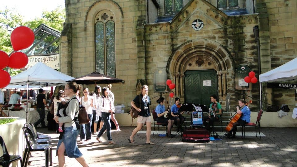 Paddington Market Sydney independent designer stalls with colourful clothing