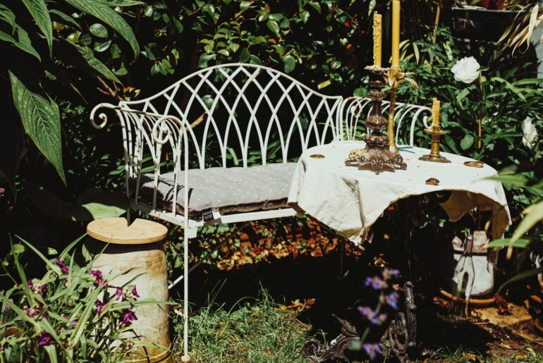 Vintage garden wrought iron furniture