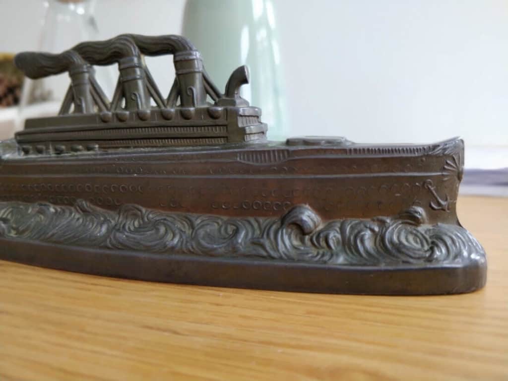 Art Deco pewter cruise ship moneybox 4