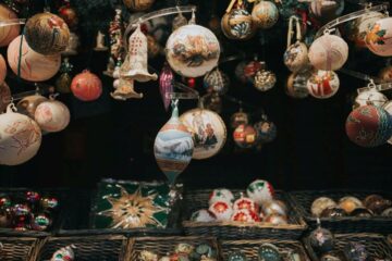 Vintage Christmas decor on a Christmas Tree