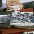 Photo album at a booth at the Alameda Swap Meet in Los Angeles